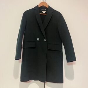 Whistles Dark Green Wool Coat — Classic Tailored Overcoat